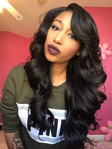 Mike & Mary Mike & Mary® Full Lace Wigs Indian Remy Human Hair Body Wave For Black Women (20inch #1B)
