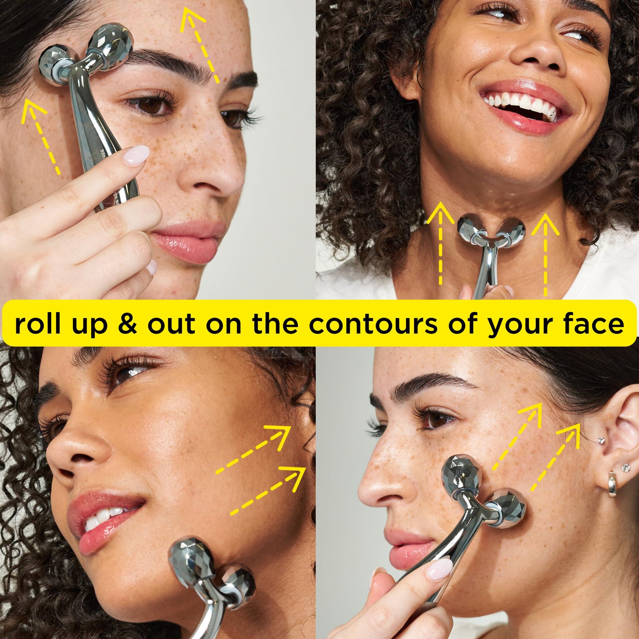 Pacifica Pacifica Face Roller Massager - Future Youth Stainless Steel Gua Sha Facial Beauty Tool Skin Care - for Face Neck Eye Body Skin Care - Face Sculpting Tool Lymphatic Drainage Gifts for Her Women & Girl