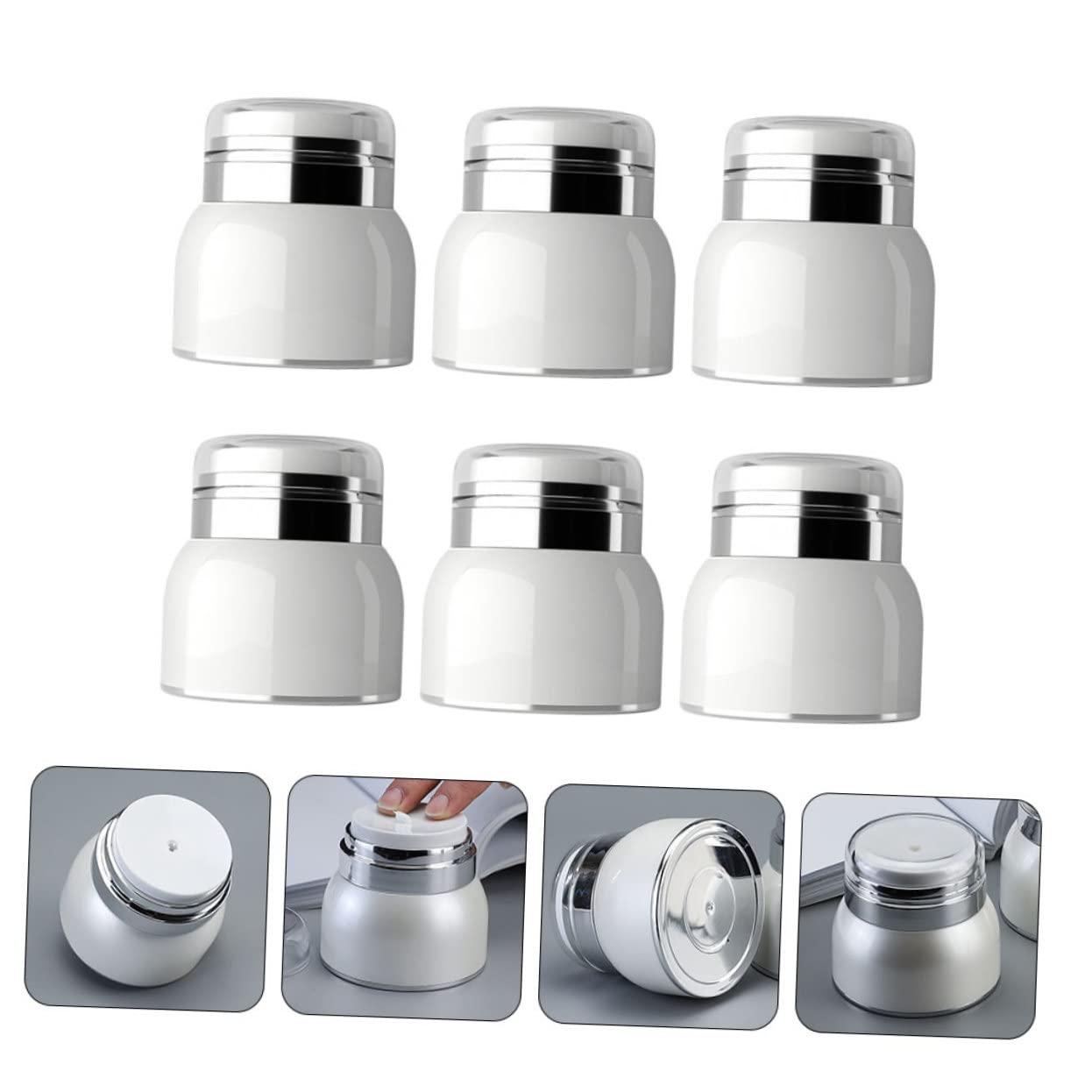 Healeved Healeved 6pcs Acrylic Cream Jar Cosmetic Dispenser Cosmetic Jar Containers Makeup Pump Jar Cosmetic Pump Jar Cream Jars with Lids Lip Balm Containers Creams Container Storage Jar