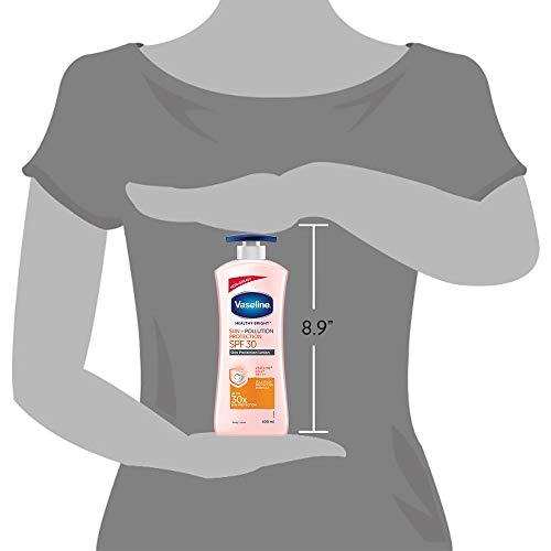 Vaseline Vaseline Healthy Bright Sun Protection Body Lotion SPF 30 400 ml, Daily Moisturizer for Dry Skin, Gives Non-Greasy Glowing Skin - For Men & Women