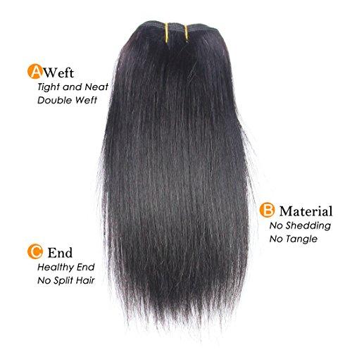LIYATE LIYATE Brazilian Hair Straight Human Hair Weave Bundles 50g/pcs 4 bundles One Set in Total 200g Short Hair Extensions for Women (8\" 8\" 8\" 8\")