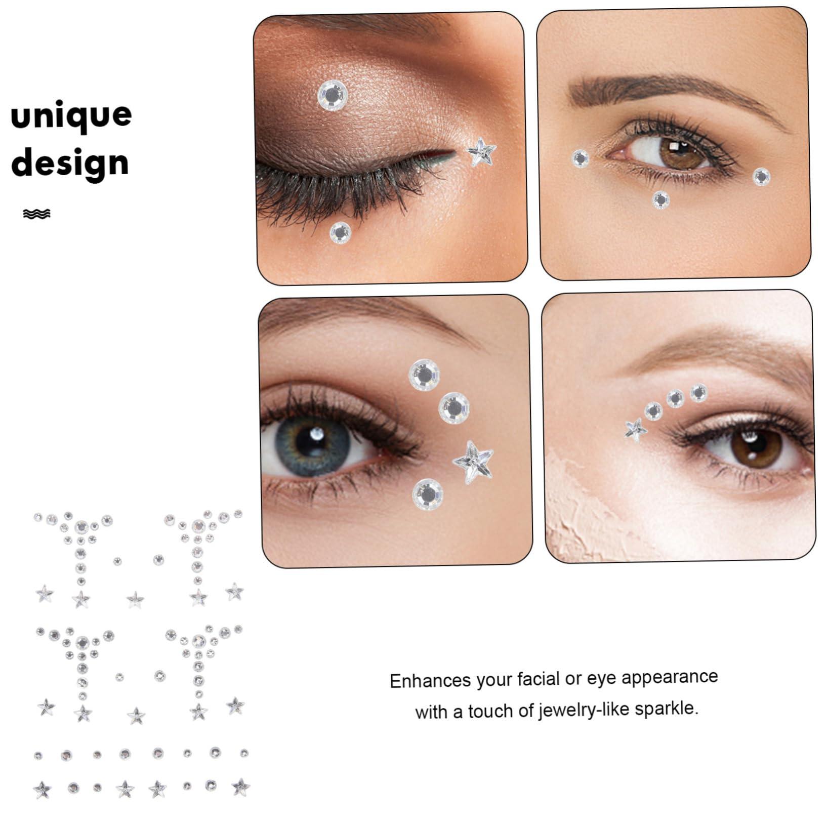 Hemoton Hemoton 1 Sheet Rhinestone Stickers Nail Sticker Face Gems Facial Gems Sticker Face Jewels Stickers Gems for Makeup Eye Sticker Face Jewels Stick on Body Jewels Jewelry Resin