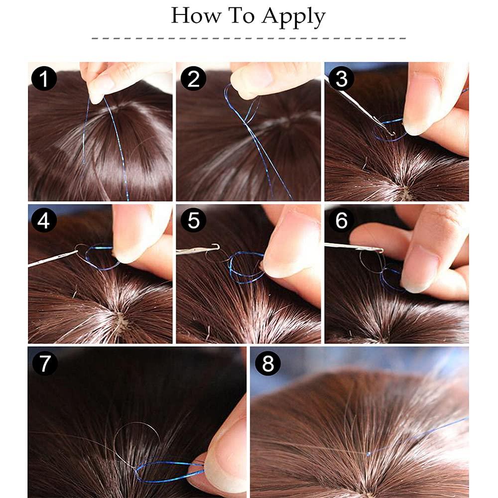 Newfacefure Gold Clip in Hair Tinsel Extensions Kit Heat Resistant, 19 Inch Glitter Fairy Tinsel for Hair with 6 Packs Clips on,Sparkly Hair Tensile Extension Accessories for Women Girls Kids(GOLD)