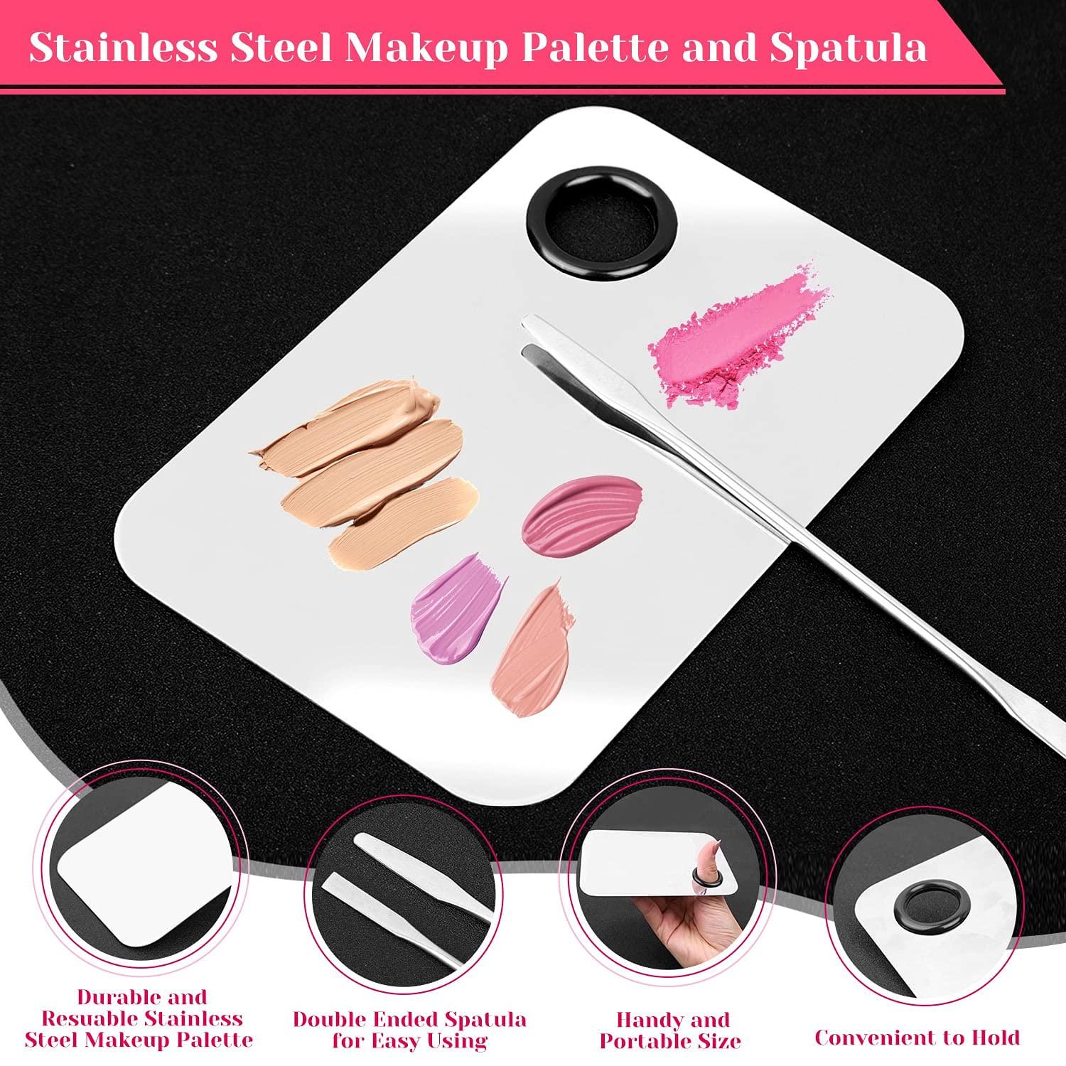 shynek Shynek Makeup Mixing Tray with Disposable Accessories Kit - Mascara Wands, Lip Applicators, Hair Clips & Organizer Box