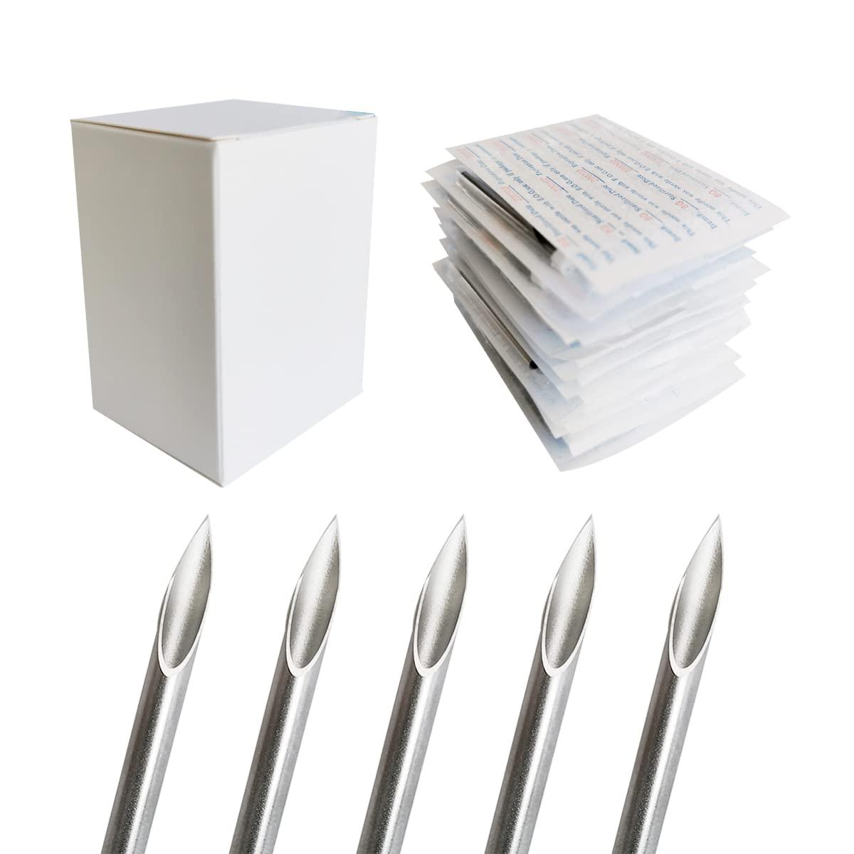 NEEDLEWALK Body Piercing Needles - NeedleWalk 100Pcs Hollow Needles 20G Piercing Needle Kit for Ear Nose Piercing And Lip Tongue Piercing Tattoo Supply