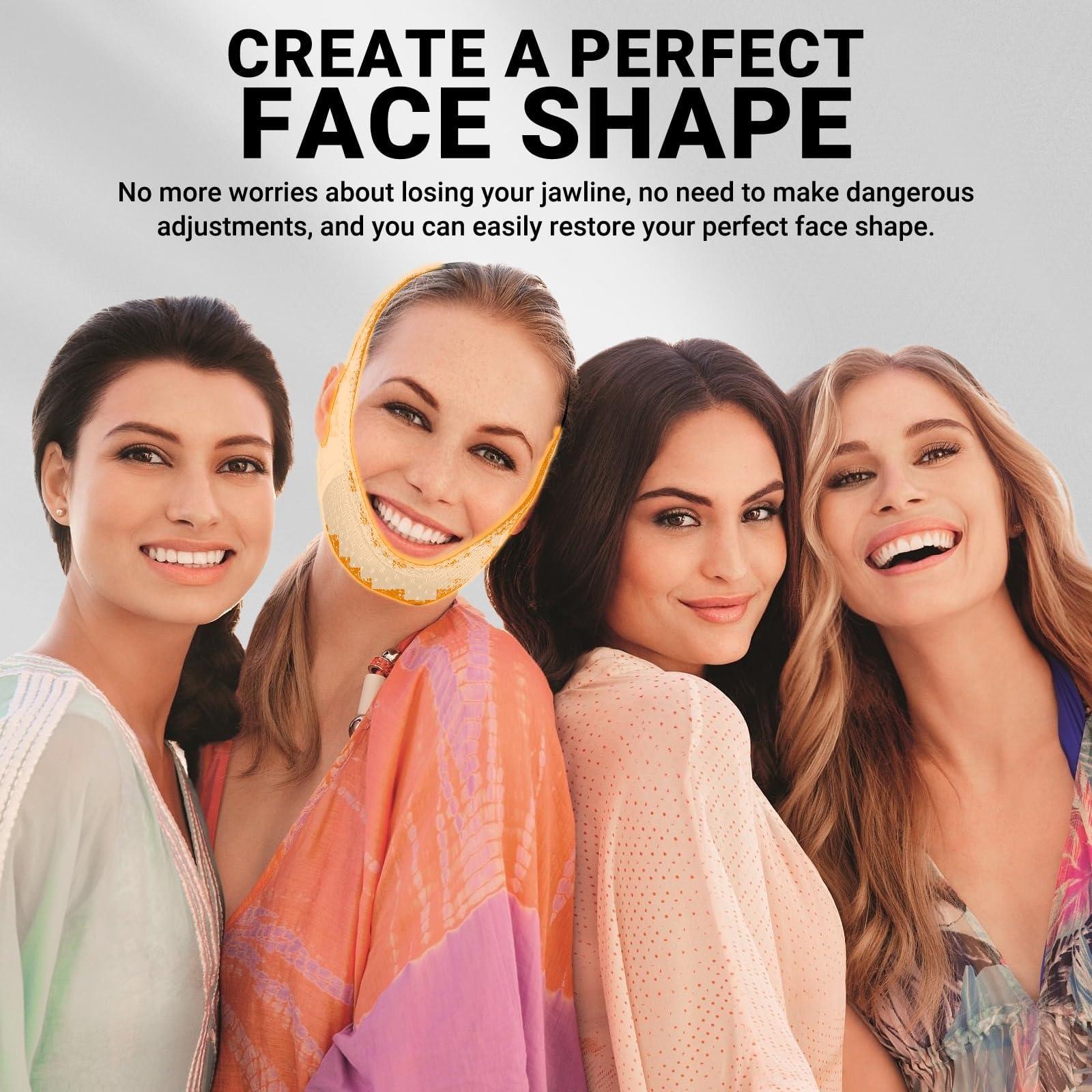 Juskaa Juskaa Reusable V Line Lifting Mask with Chin Strap for Women,Face Lift Prevent Sagging, Jaw Exerciser,Light pink