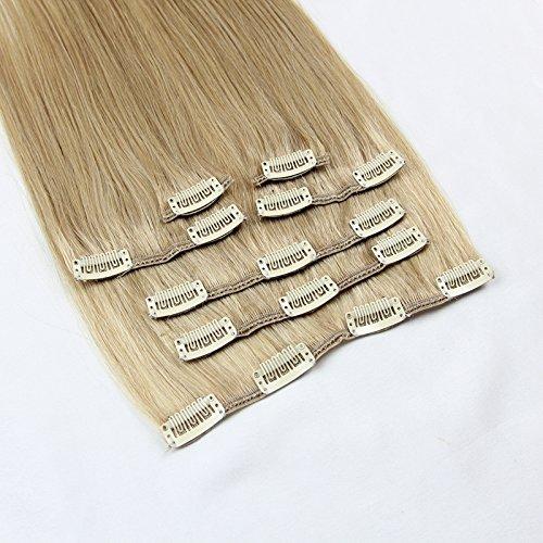 Nubian Crown Hair Clip in Hair Extensions - REAL HUMAN HAIR - 70 Grams - 16-22 Inches - 28 Colors Available (18 Inches, 33)