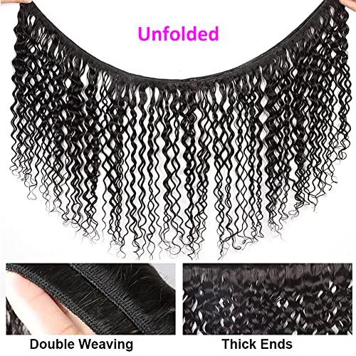 Luduna Water Curly Bundles Human Hair Water Wave Bundles 100% Unprocessed Virgin Remy Human Hair Bundles Wet and Wavy 3 Bundles for Black Women Natural Color