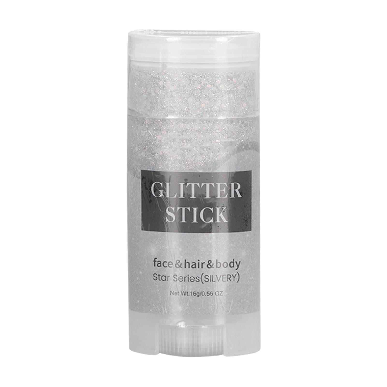 Airshi Body Glitter Stick, Skin Friendly Lasting Mild Silver Sparkling Body Glitter Gel for Hair for Parties