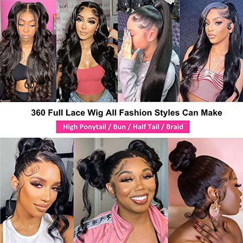 catti catti 360 Lace Front Wigs Human Hair 32 Inch Lace Front Wig Body Wave Full Lace Frontal Human Hair Wigs for Black Women 360 HD Lace Front Wigs Human Hair Pre Plucked 180 Density (Full Lace Wig)