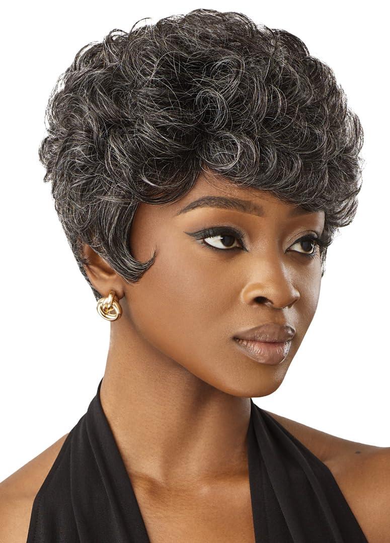 Outre Outre Fab & Fly Full Cap Wig Gray Glamour - Human Hair - Joan (NATURAL BROWN)