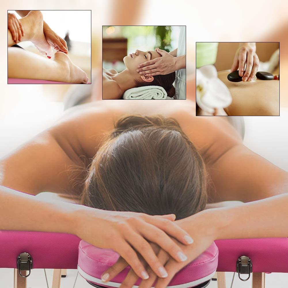 wjvnbah wjvnbah Chairs Pink 3 Sections Folding Portable Beauty Massage Table Set 70CM Wide
