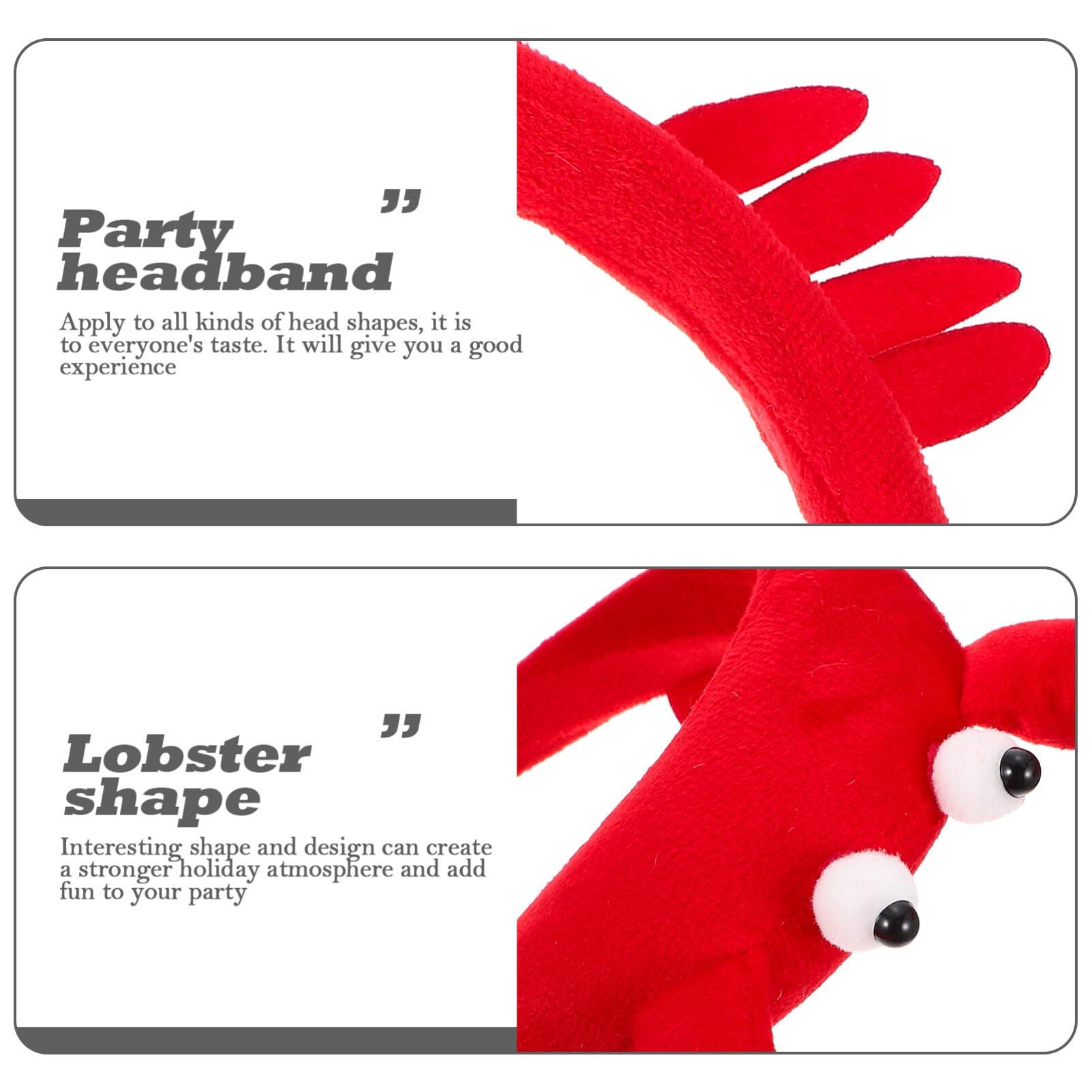 Beaupretty Beaupretty Lobster and Crab Headband crayfish claws headband halloween head boppers ocean decor funny headband lobster head bopper party head boppers party headband pop fabric party hat child