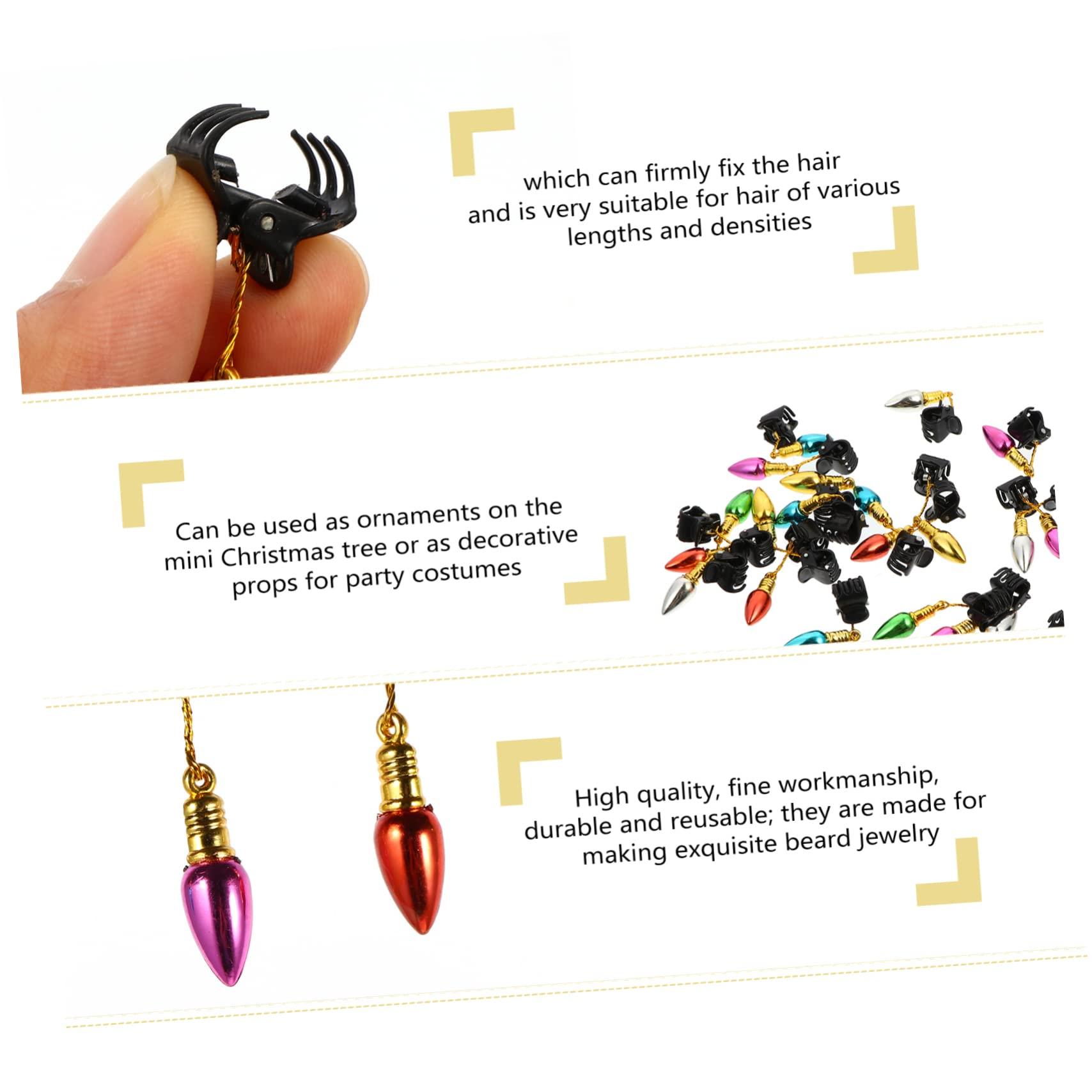 BIUDECO BIUDECO Unique Beard Clips 24pcs Bell Beard Ornaments Sturdy Plastic Beard Decorative Clamps Stylish Beard Hair Clip for Men Random Color