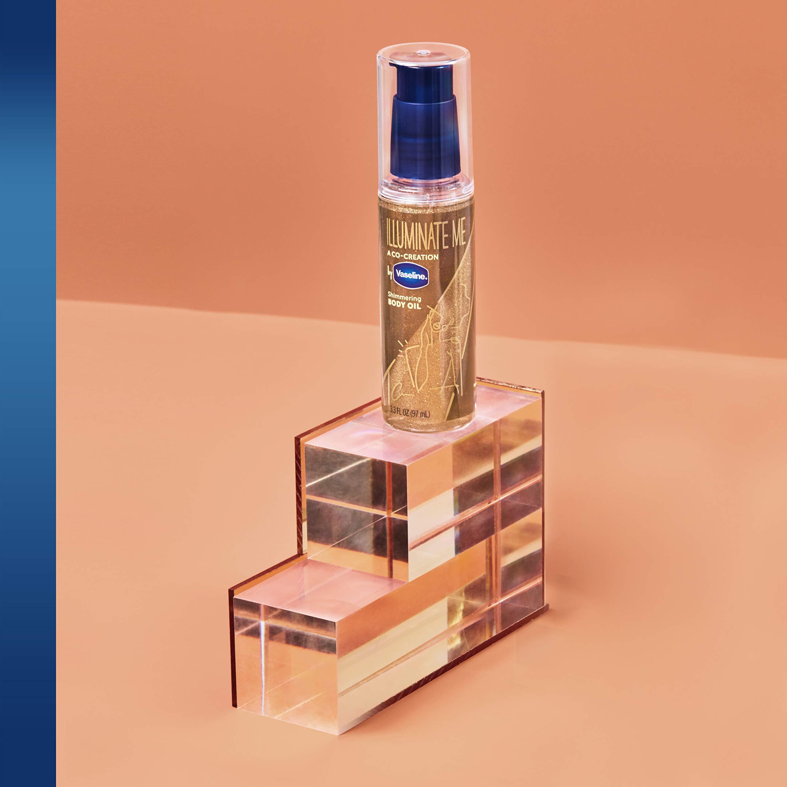 Vaseline Vaseline Illuminate Me Shimmering Body Oil Created for Melanin Rich Skin, Illuminates Skin with Finishing Touch of Shimmer for Glowing Skin 3.3 oz