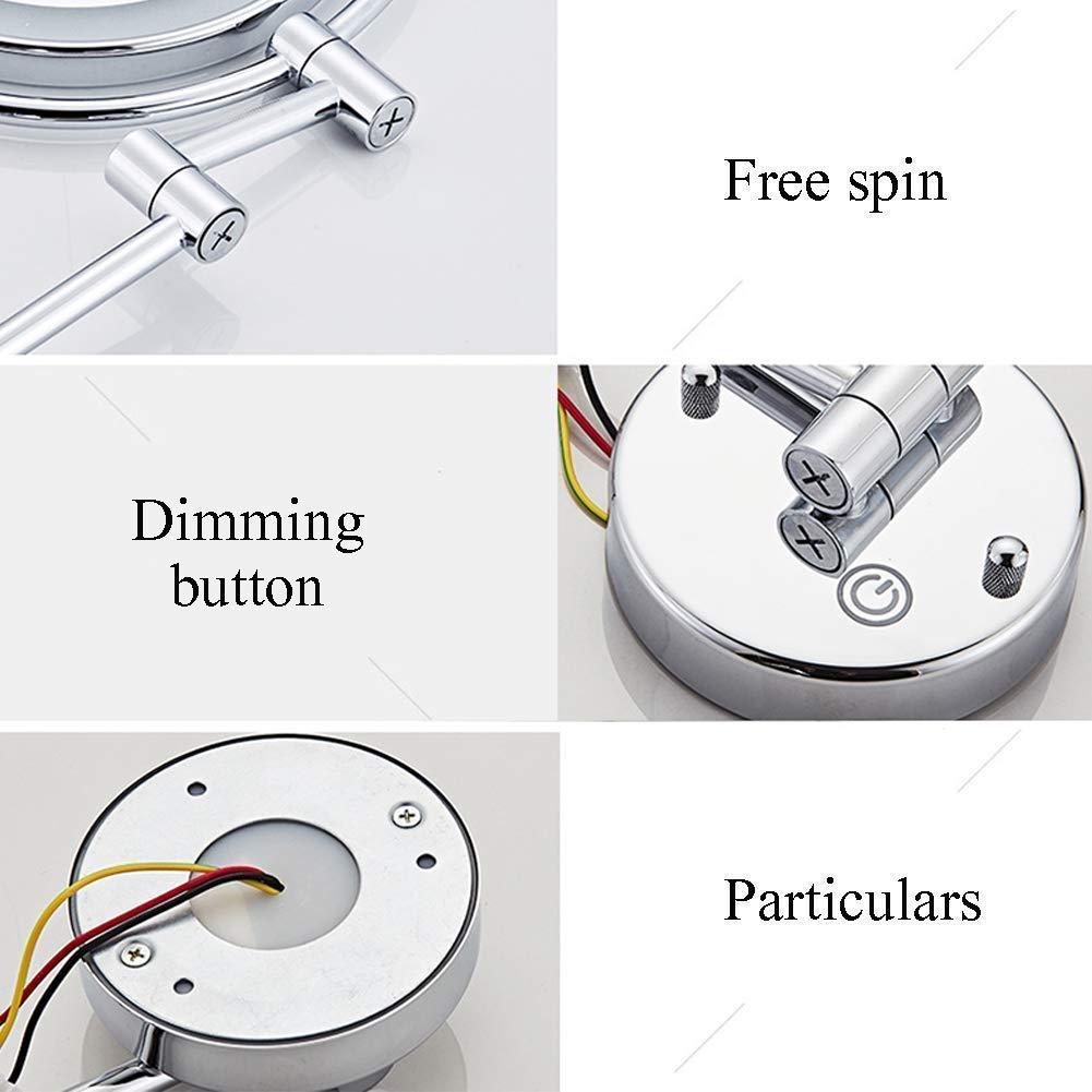 Generic Vanity Mirror,Bathroom Makeup Mirror Wall Mounted Shaving 8 Inch with 7X Magnification Led Bedroom(Rose Gold 7X) (Nickel Brushed 7X)