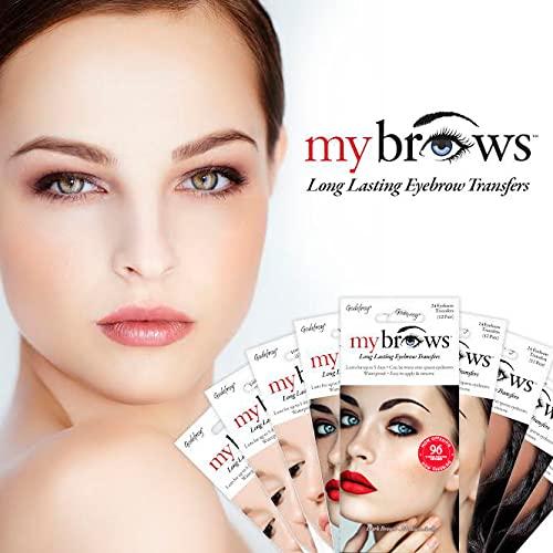 Godefroy Godefroy MyBrows Long Lasting Eyebrow Transfers, High Arch, Medium Brown, 48-Pairs of Brows (96 Individual transfers)