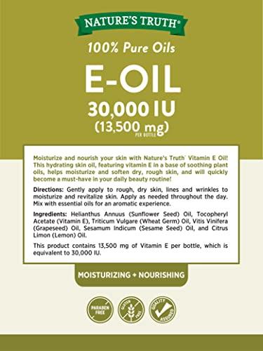 Nature's Truth Nature's Truth Vitamin E Oil for Skin 30,000 IU | 100% Pure | 4 oz | Lemon Scented | GC/MS Tested