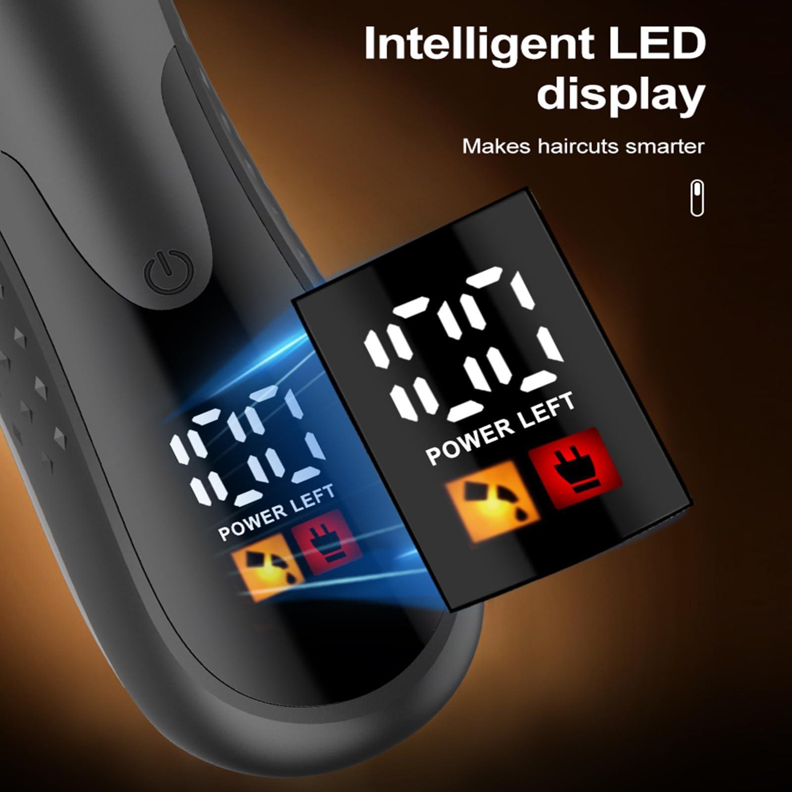 lightning LIHTNING Beard Trimmer for Men, Rechargeable Shavers for Men, Electric Razor for Men, Waterproof Groin Hair Trimmer Body Trimmer, Pubic Hair Trimmer with Standing Recharge Dock(golden)