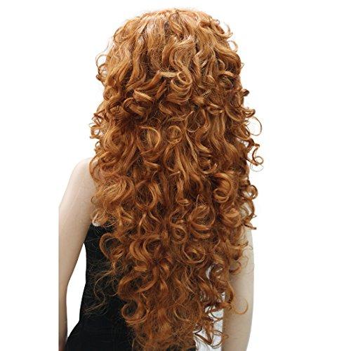 Lydell Lydell Women Long Curly wig Hairstyles Hair Synthetic Full Wigs (130A Copper Red)