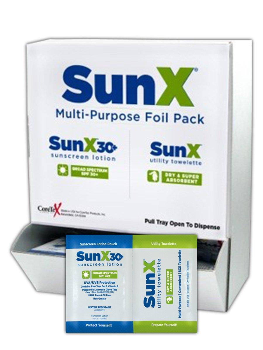 Coretex SunX SPF 30 Sunscreen Towelettes
