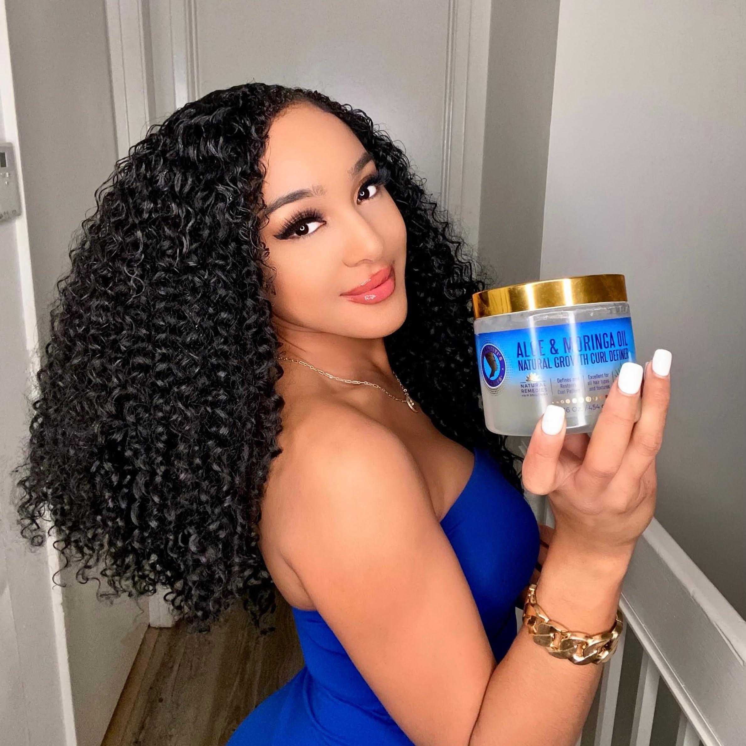 Nefertiti's Secrets Nefertiti's Secrets Natural Growth Curl Definer | Aloe Vera and Moringa Oil for Hair Growth & Moisture | Strong Hold | Frizz Controller | Curly Hair Products for Women | 16 Oz / 454 mL