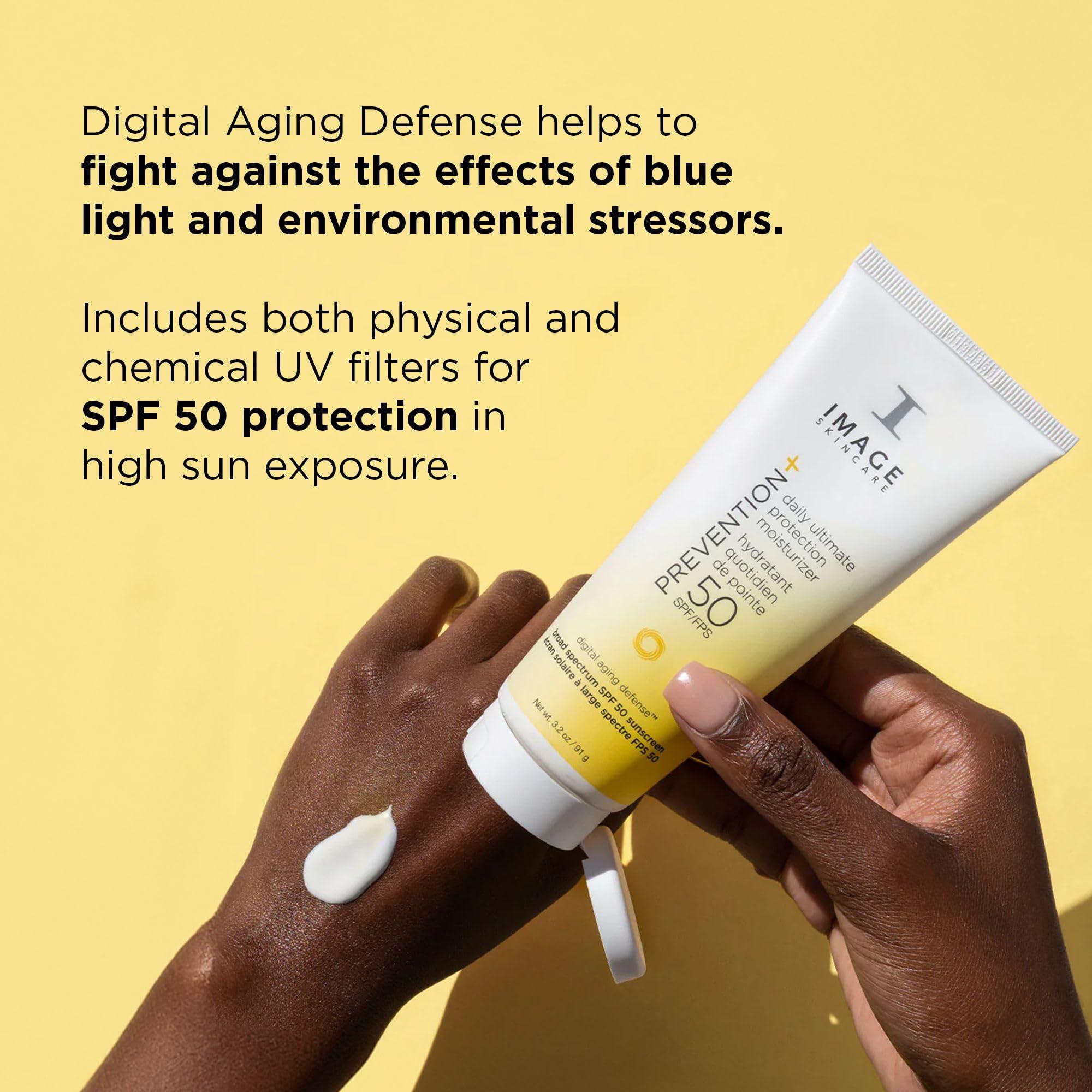IMAGE Skincare IMAGE Skincare, PREVENTION+ Daily Ultimate Protection Moisturizer SPF 50 Face Sunscreen Lotion, Zinc Oxide, Sheer Finish, Amazon Exclusive, 3.2 oz