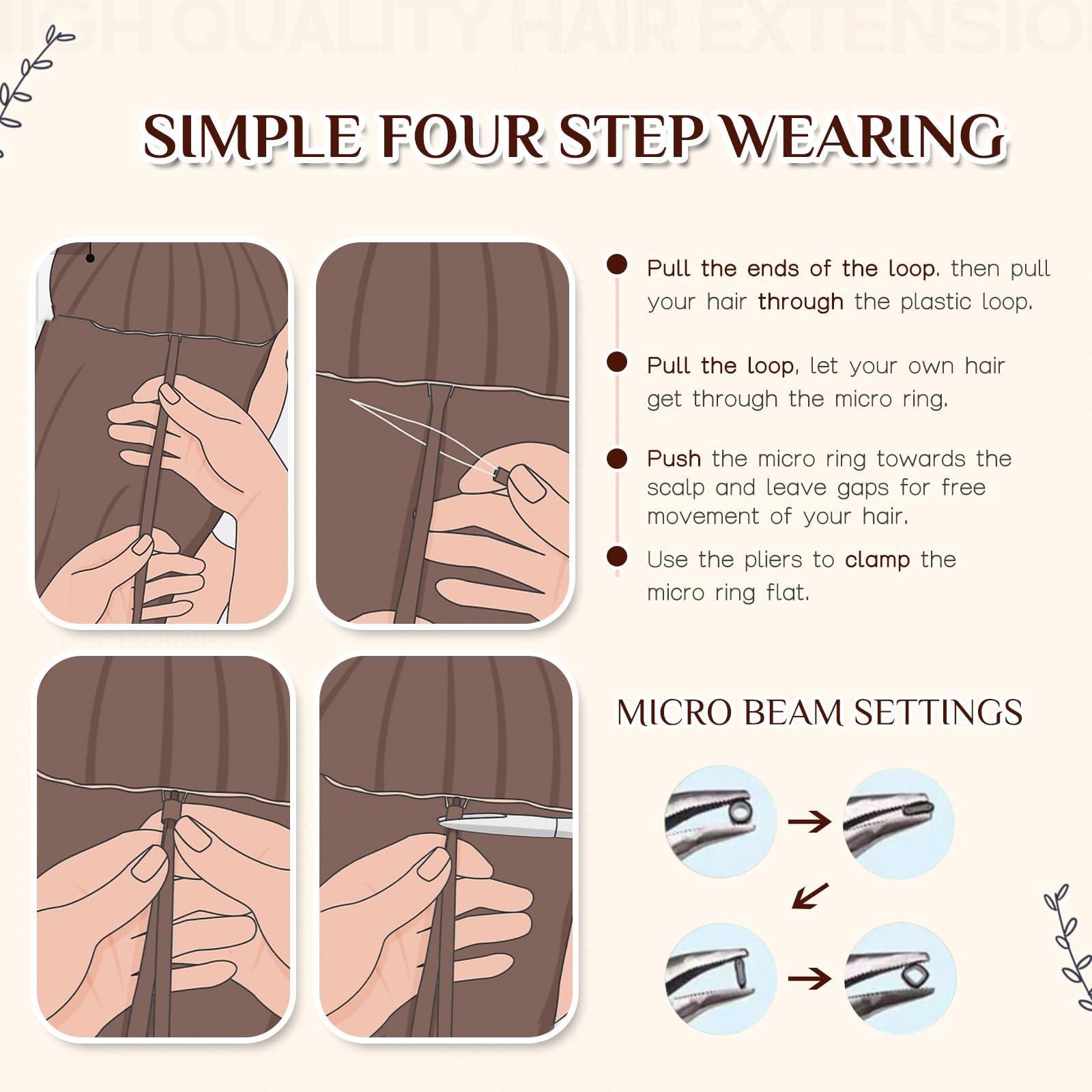 KiiKiiGirl KiiKiiGirl microlinks hair extensions human hair - 16inch micro link hair extensions human hair micro link extensions micro links hair extensions human hair #4 Chocolate Brown 30G/Pack