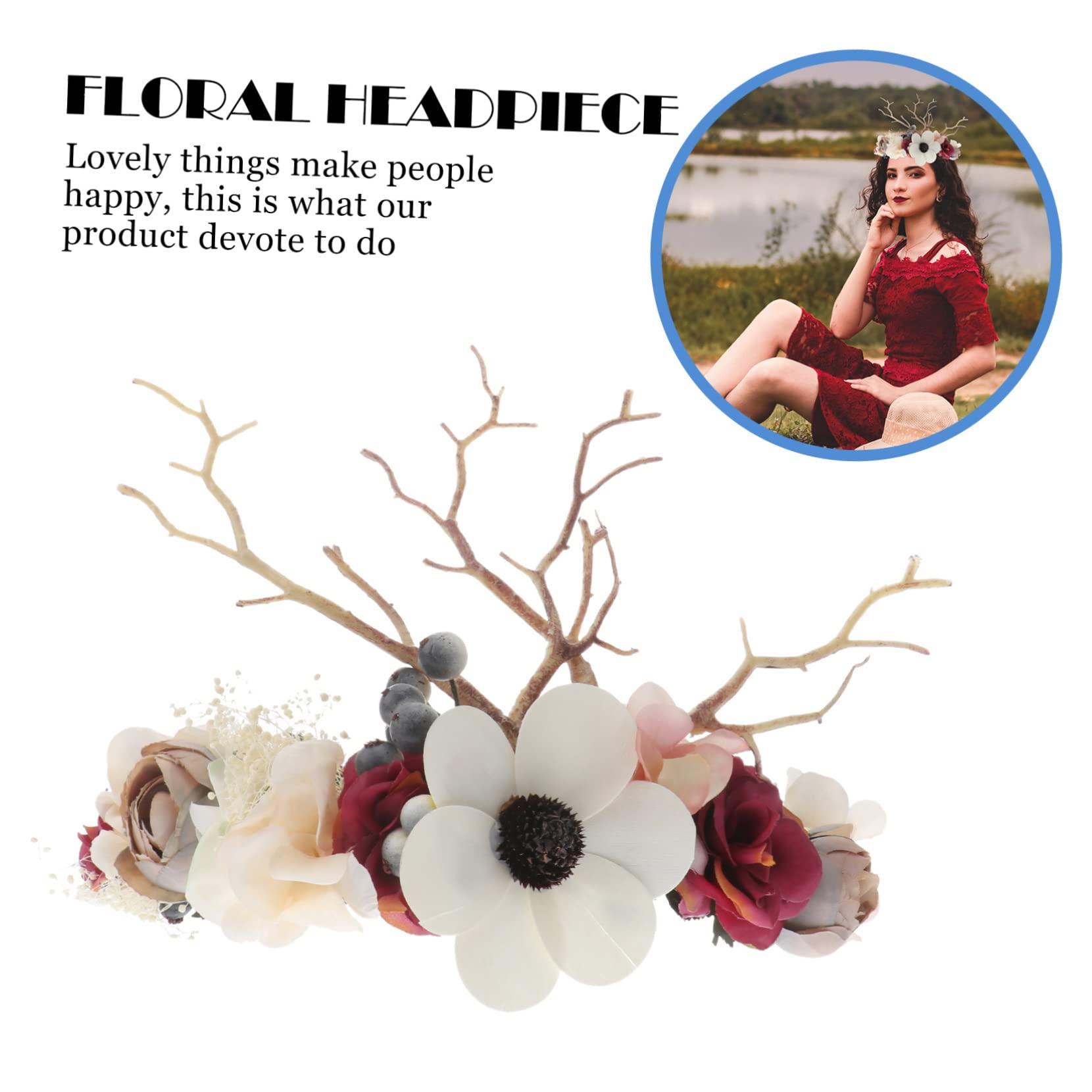 waenhasd waenhasd Flower Head Wreath Flower Headband Floral Headpiece Flower Crown Flower Headwear/1150, 21213