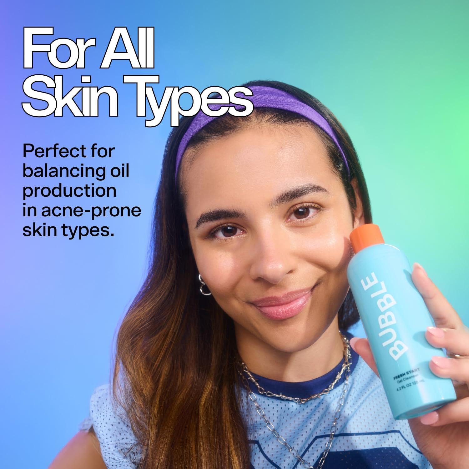 Bubble Skincare Bubble Skincare Fresh Start Gel Cleanser - Gentle Exfoliating Face Wash for Oily Skin - Formulated with Aloe Vera Juice + Caffeine to Protect and Soothe Complexion (125mL)