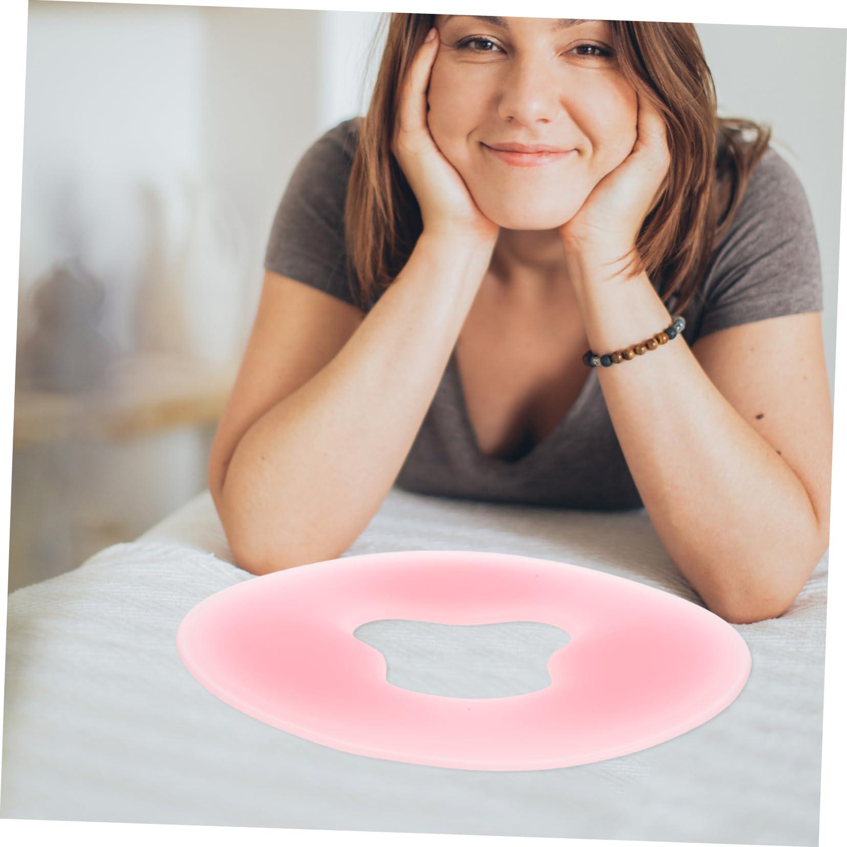 Angoily Angoily Beauty Salon Silicone Pillow Pillows Sleeper Massage Facial Cradle Covers And Neck Massage Face Low Profile Pillow Wrinkle Foldable Massage Bed Headrest Massager Natural Latex Pink