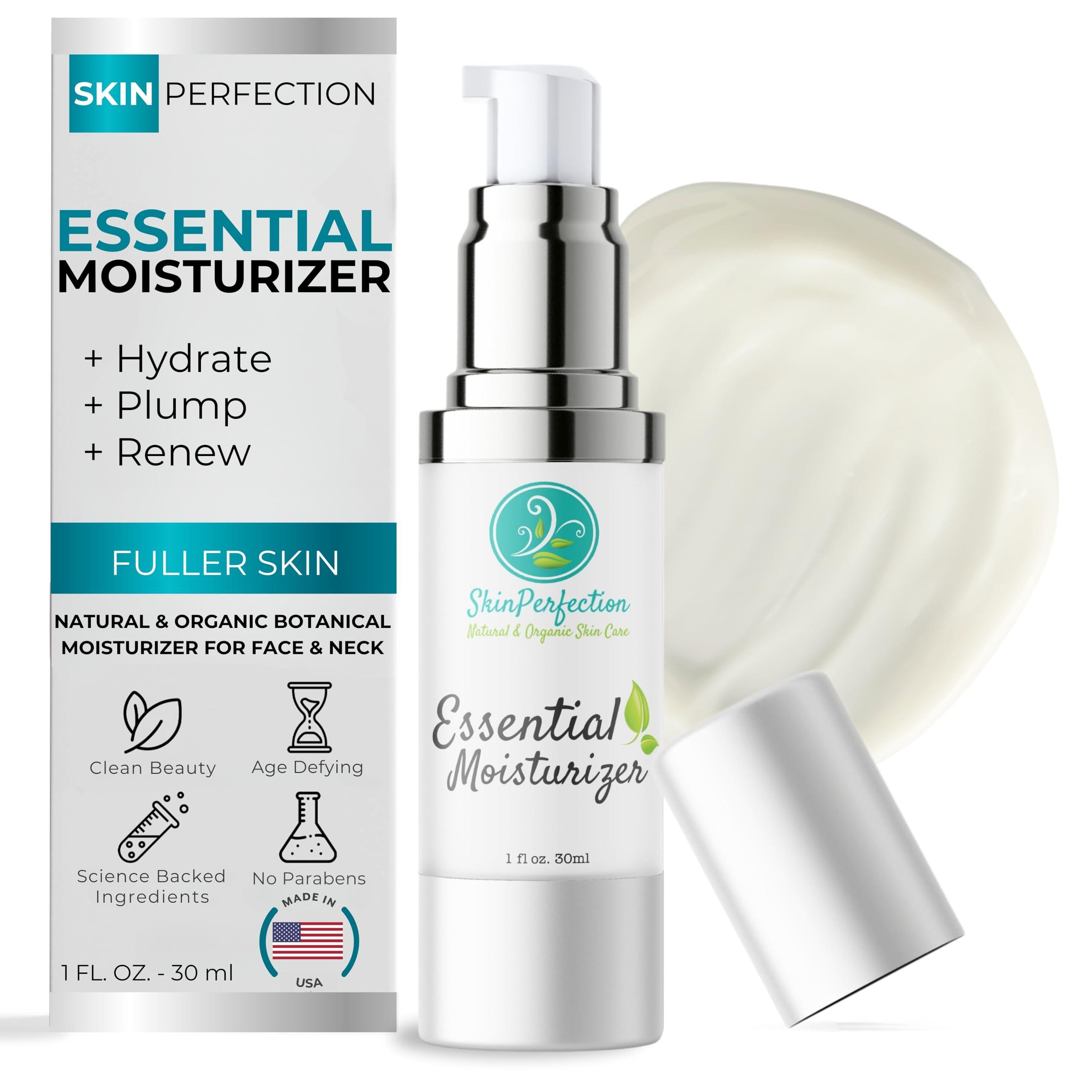Skin Perfection Skin Perfection Essential Moisturizer Made with Organic Ingredients To Hydrate, Minimize Fine Lines, Increase Elasticity, Renew Fullness Clean Beauty for Day 1 Oz