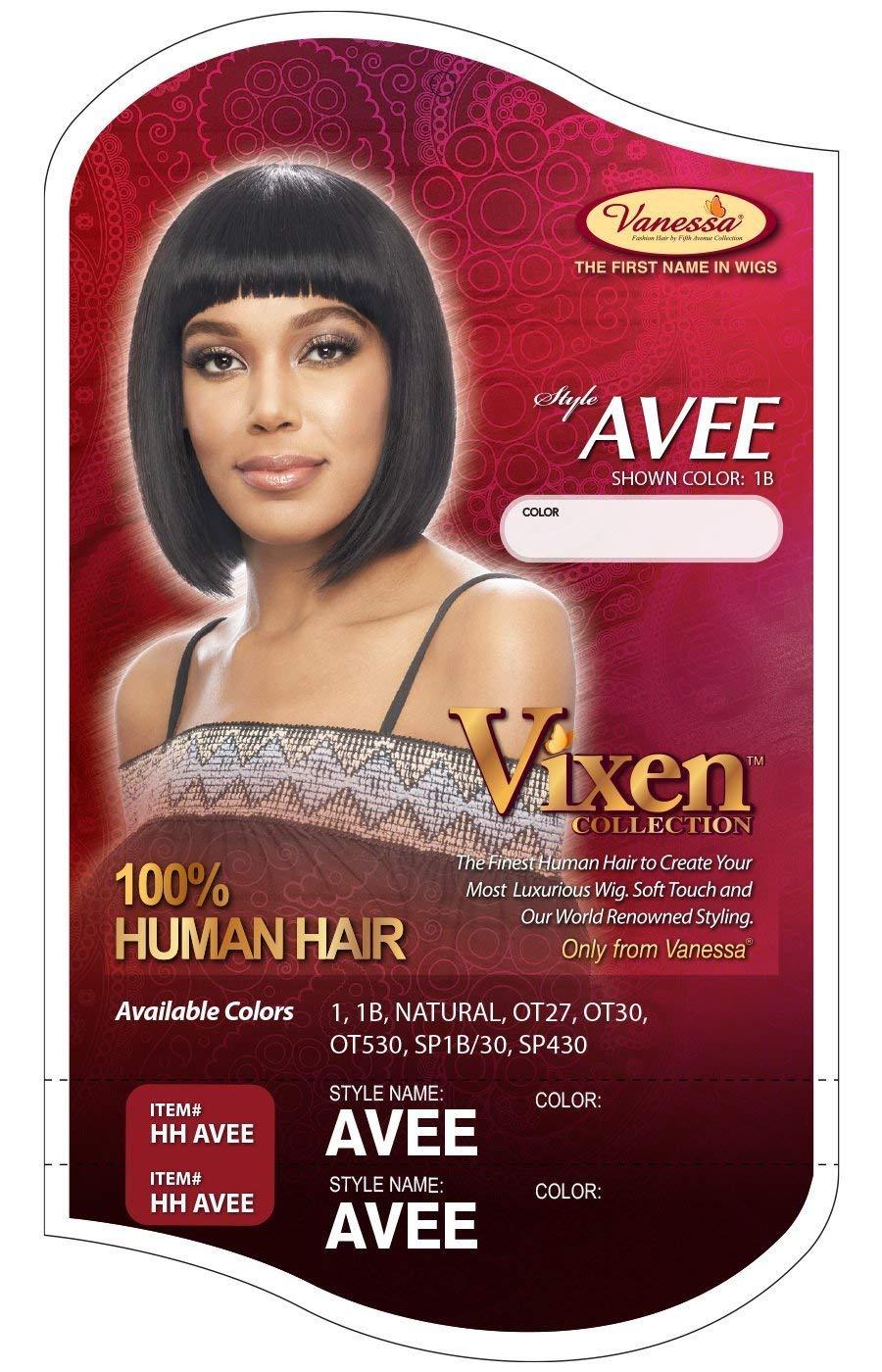 VANESSA Vanessa Vixen Collection Premium Human Hair Luxurious Wig Medium Length Straight Style with Bang Full Cap Soft Touch & Renowned - HH AVEE (SP1B/30)