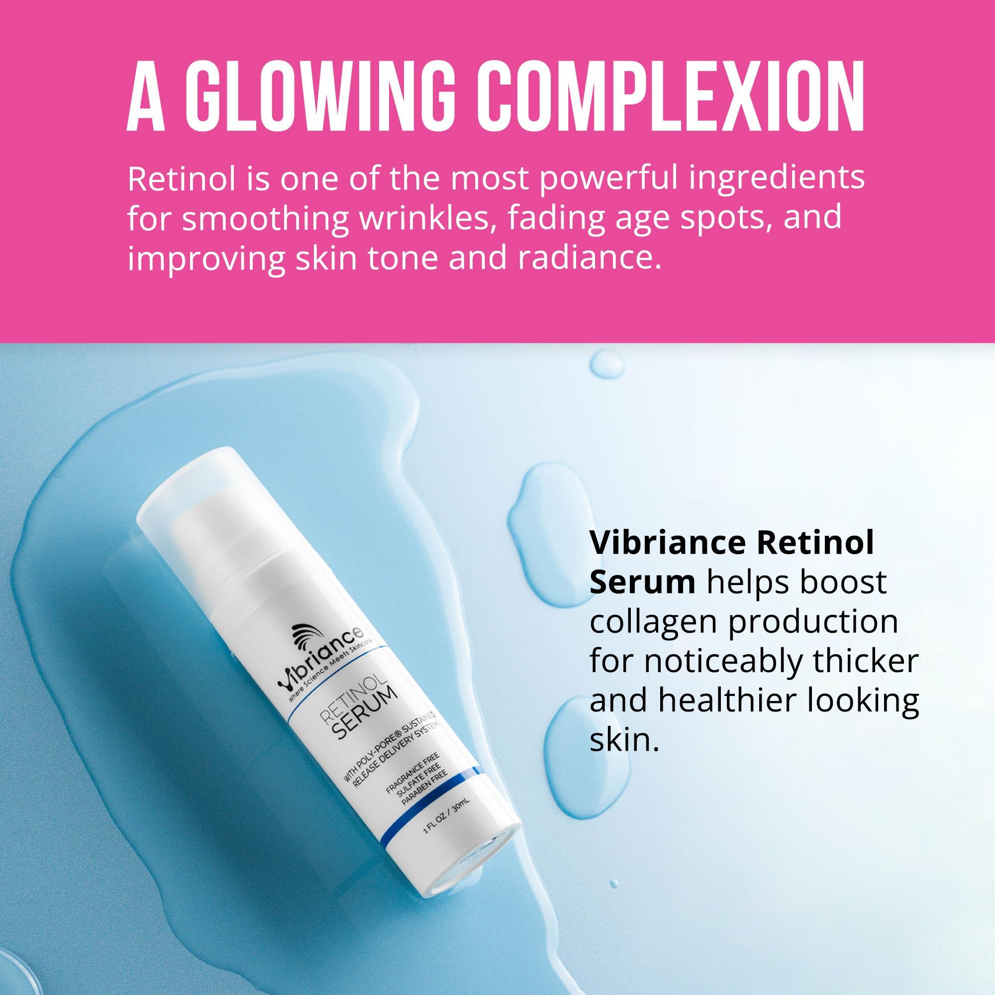 Vibriance Vibriance Retinol Serum for Face - Reduces Appearance of Deep Wrinkles and Large Pores, Enhances Tone, Improves Complexion - Sensitive, Mature Skin Night Cream - 1 fl oz