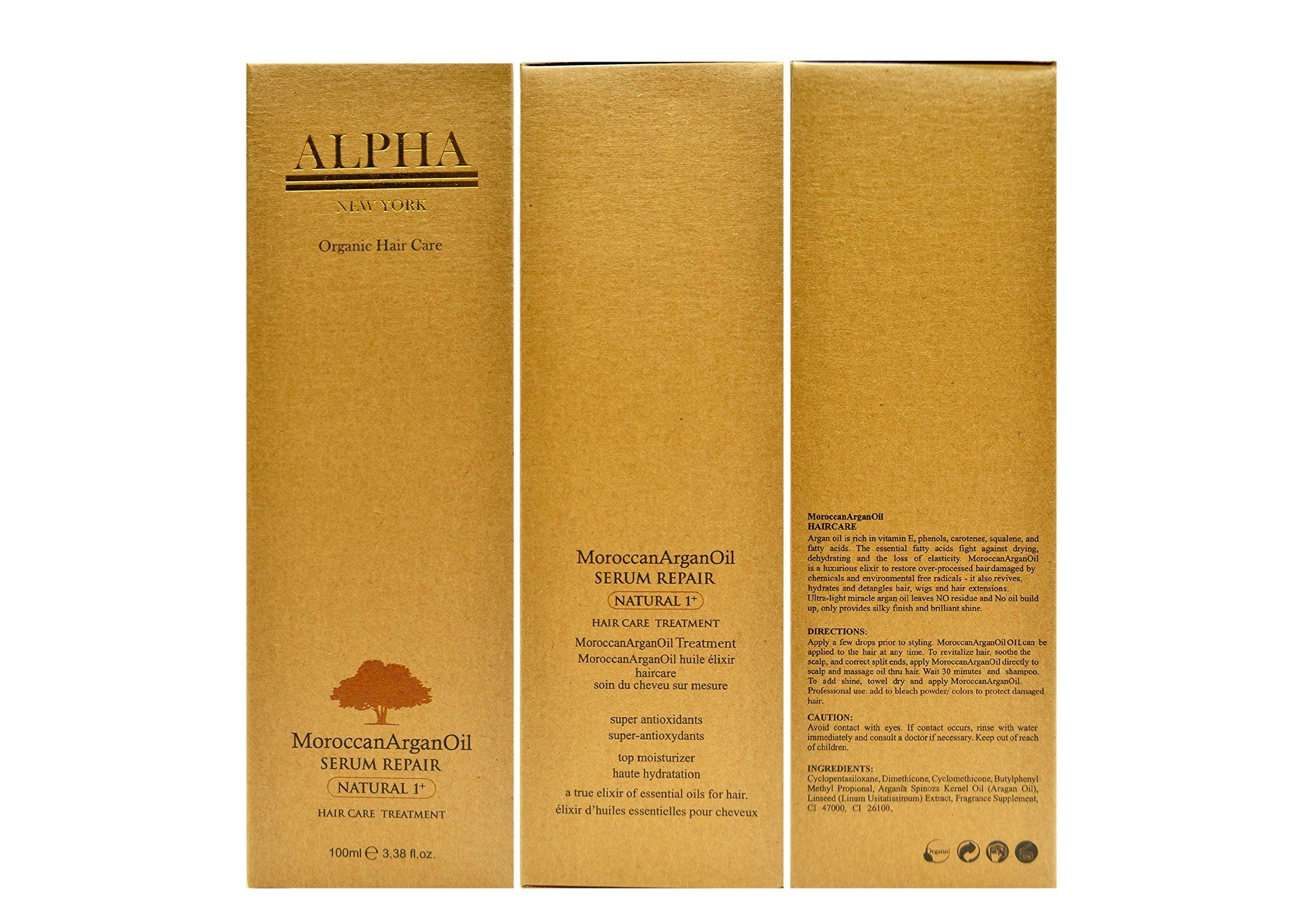 ALPHA NEW YORK Moroccan Argan Oil Serum Organic Hair care by Alpha New York 3.38 Oz