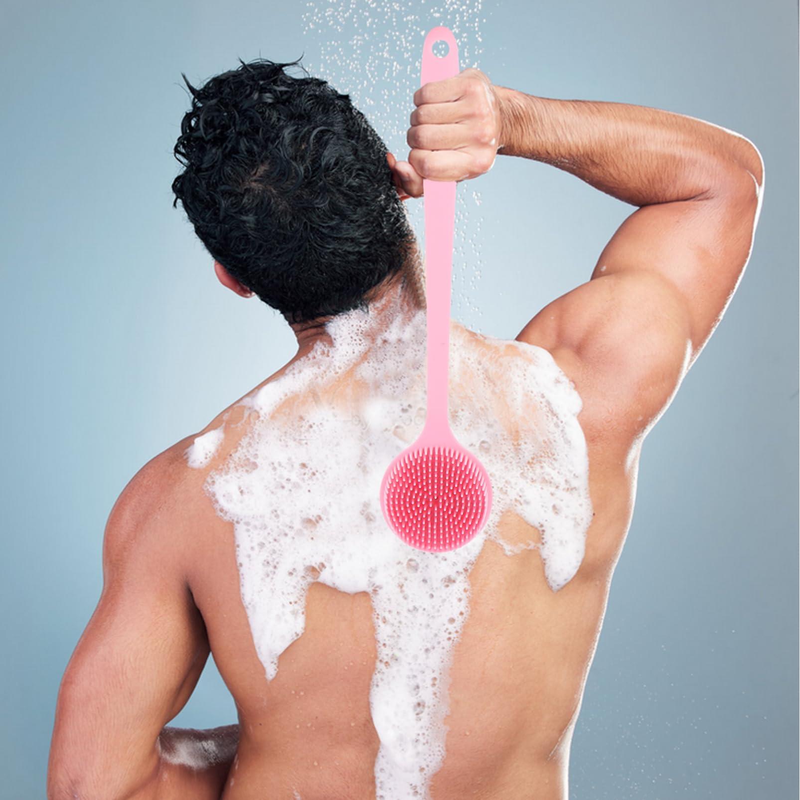 ASAKKURA ASAKKURA Long Handle Bath Brush Cleaner Cleansing Mens Accessories Shower Back Scrubber for Women Lotion Applicator Handles Back Body Brush Self Tanning Lotion Portable Bodu Pink