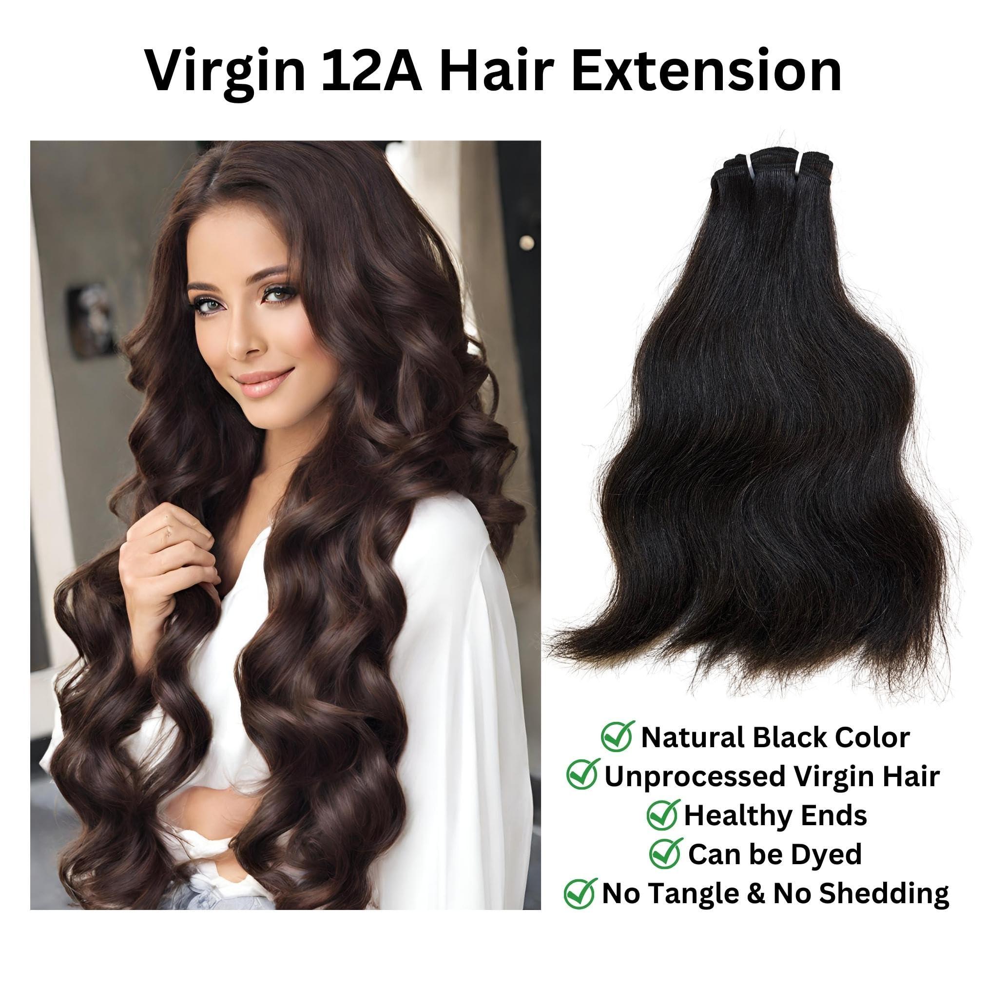 Authentress Authentress Double Drawn Hair, Virgin Hair, Indian Temple Hair, Body Wave Hair Extensions Weft Bundles, 100% Human Hair Extension, Raw Unprocessed Hair, Double Drawn Weft, Indian Virgin Hair (16 inch)
