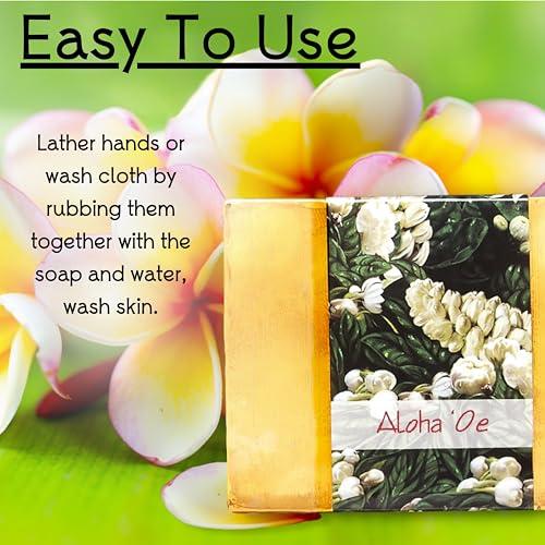 Nabila K Glycerin Bar Soap Aloha 'Oe Scent - Natural, Vegan-Friendly, Hypoallergenic - Moisturizing and Hydrating with 100% Vegetable Glycerin - Sulfate-Free, Paraben-Free, Chemical-Free - 4.5 oz