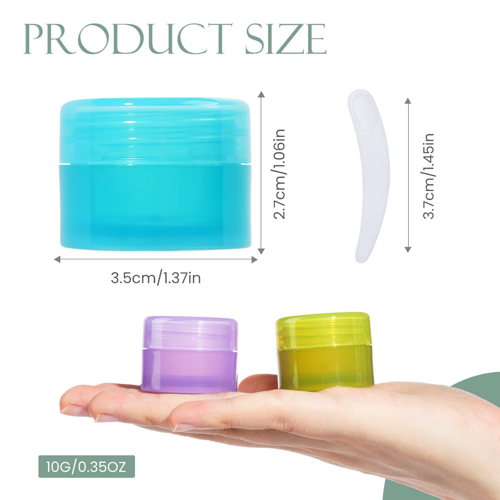RONRONS RONRONS 10G/10ML Small Travel Containers Jars Mini Sample Containers with Lids Empty Plastic Travel Jars for Lip Balm Salves Creams Lotions Makeup Cosmetics Nail Accessories (8*styleA)