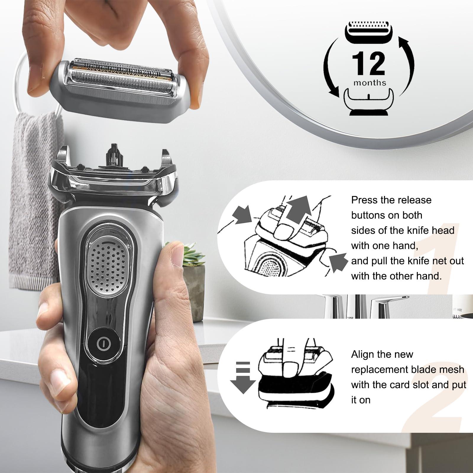 Plantarecover Series 9 94M Electric Shaver Replacement Head Compatible with Br*aun Series 9 Pro Foil & Cutter Razor head for Br*aun S9 Pro Shavers 9477cc,9330s,9465cc,9460cc,9419s,9390cc,9385cc