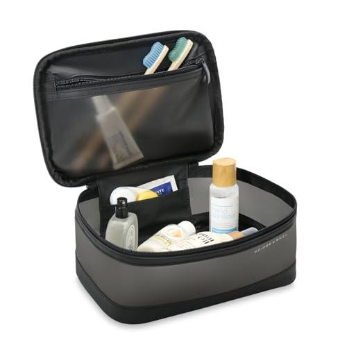 Briggs & Riley Briggs & Riley Translucent Case - Toiletry Bag for Women & Men, Organizer for Bathroom Accessories, Makeup, & Skincare, Dopp Kit for Vacation - Travel Essentials, Black