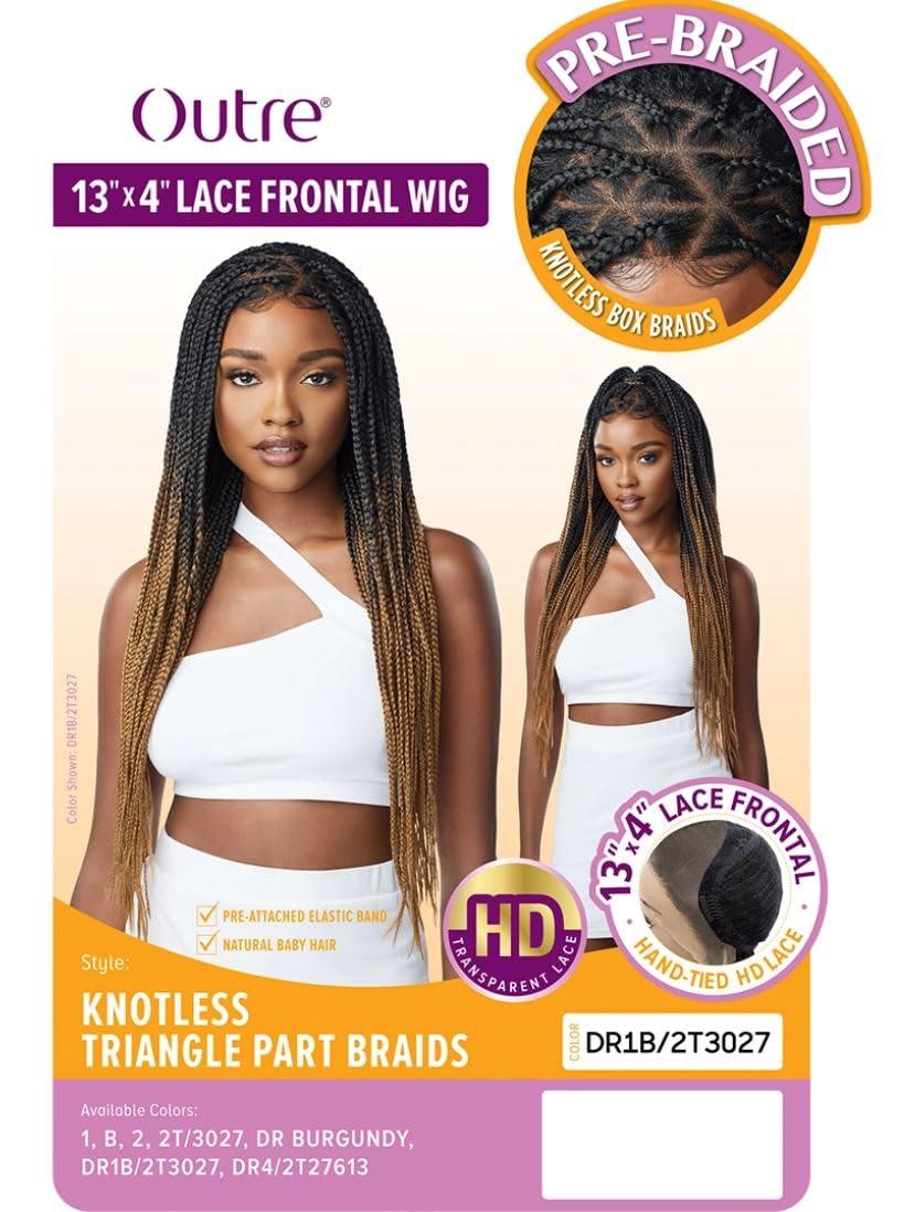 Outre Outre 13x4 Lace Frontal Wig Pre Braided Knotless Box Braids KNOTLESS TRIANGLE PART BRAIDS (DR1B/2T3027)