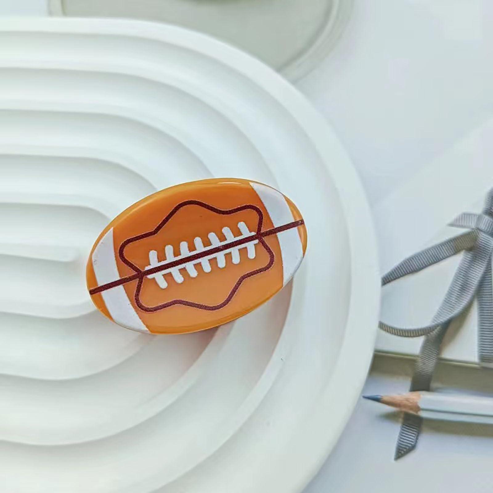 Achstrify Coffee Soccer Hair Clips,Cute Sports Ball Bangs Claw Clips,Balls Shape Hair Claw Clips,Acetate Hair Jaw Clips for Girls,Small Claw Barrettes for Women,Pack of 3 (coffee soccer)