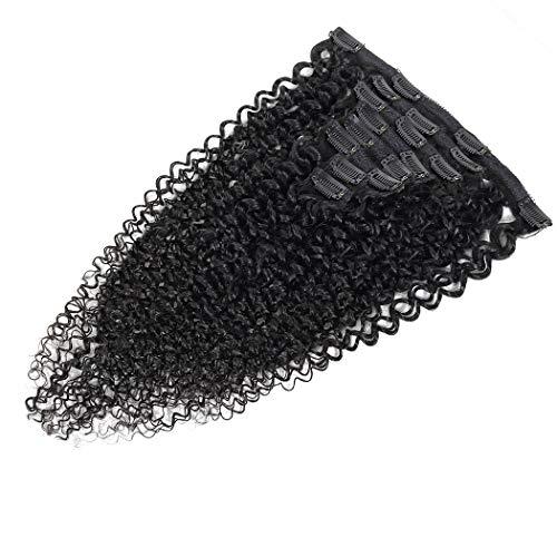 R RACILY HAIR Kinky Curly Clip In Hair Extensions Human Hair 1 Set 3C 4A Curly Wave Clip Ins Full Head for Black Women Brazilian Remy Human Hair Natural Color Double Weft Long 8 Pieces/Lot 135g (20", Curly)