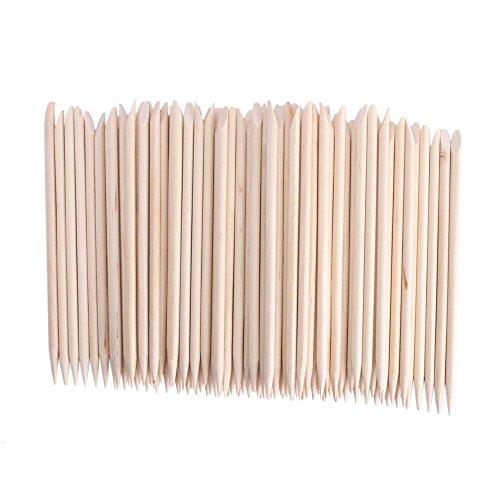 Yesker Yesker 100 Pcs Nail Art Orange Wood Stick Sticks Cuticle Pusher Remover Manicure Pedicure Tool
