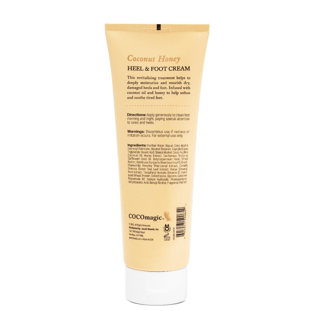 Cocomagic Cocomagic Coconut Honey Heel & Foot Cream - w/Coconut Oil, Honey, & Botanical Extracts | Moisturize Dry, Cracked Feet | Softens & Smooths | Non Greasy | Made in USA, Cruelty & Paraben Free (8 Oz)