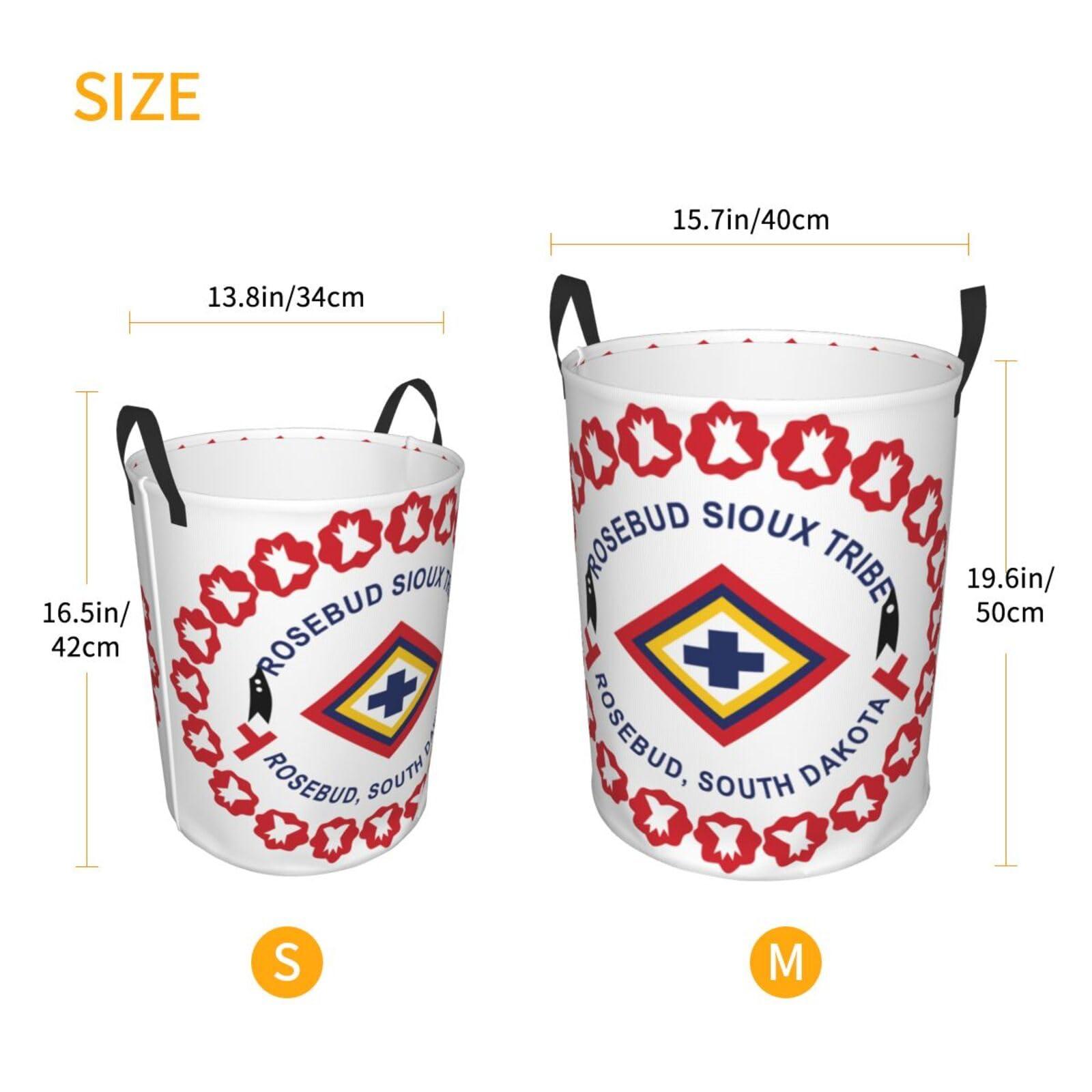 Qauirfe Rosebud Sioux Nation Tribe Flag Circular Hamper Lasting Organization Bedroom Bathroom Dcor
