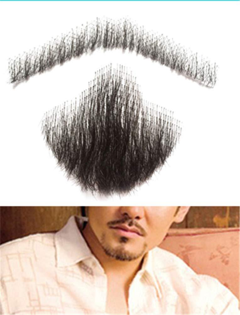 Aimeely Aimeely Mens Simulation Fake beard Human Hair Mustache Makeup Cosplay Props (4#)