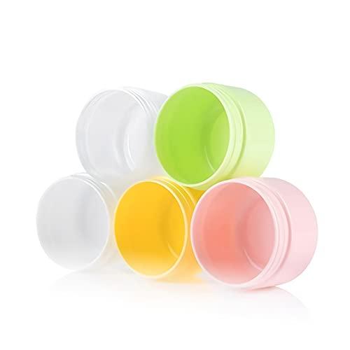 Dlibuy DLIBUY 12 Pieces Empty 100ml Yellow Plastic Cosmetic Jars with Screw Lid 10g Small Containers with Inner Seal for Homemade Cosmetic Cream Salve Lip Balm Travel Storage Pot, 5x Spatula