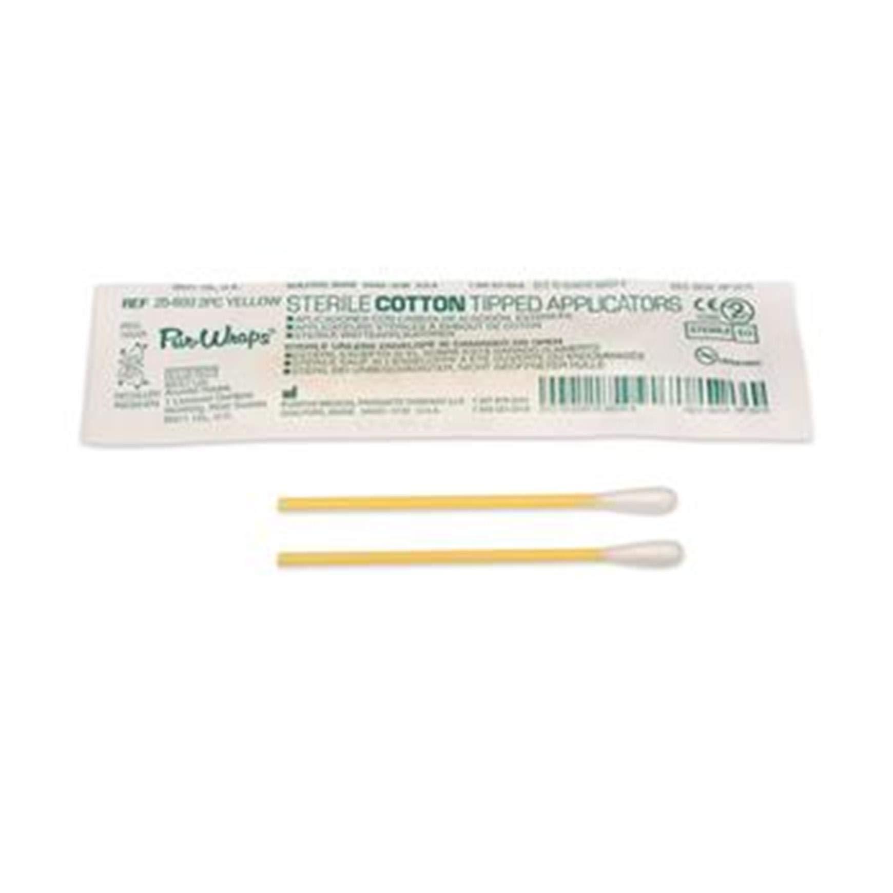 Puritan Puritan 25-806-10WC Cotton Tipped Sterile Applicators/Swabs with Wood Shaft, 1/10" Diameter x 6" Length (Box of 200)